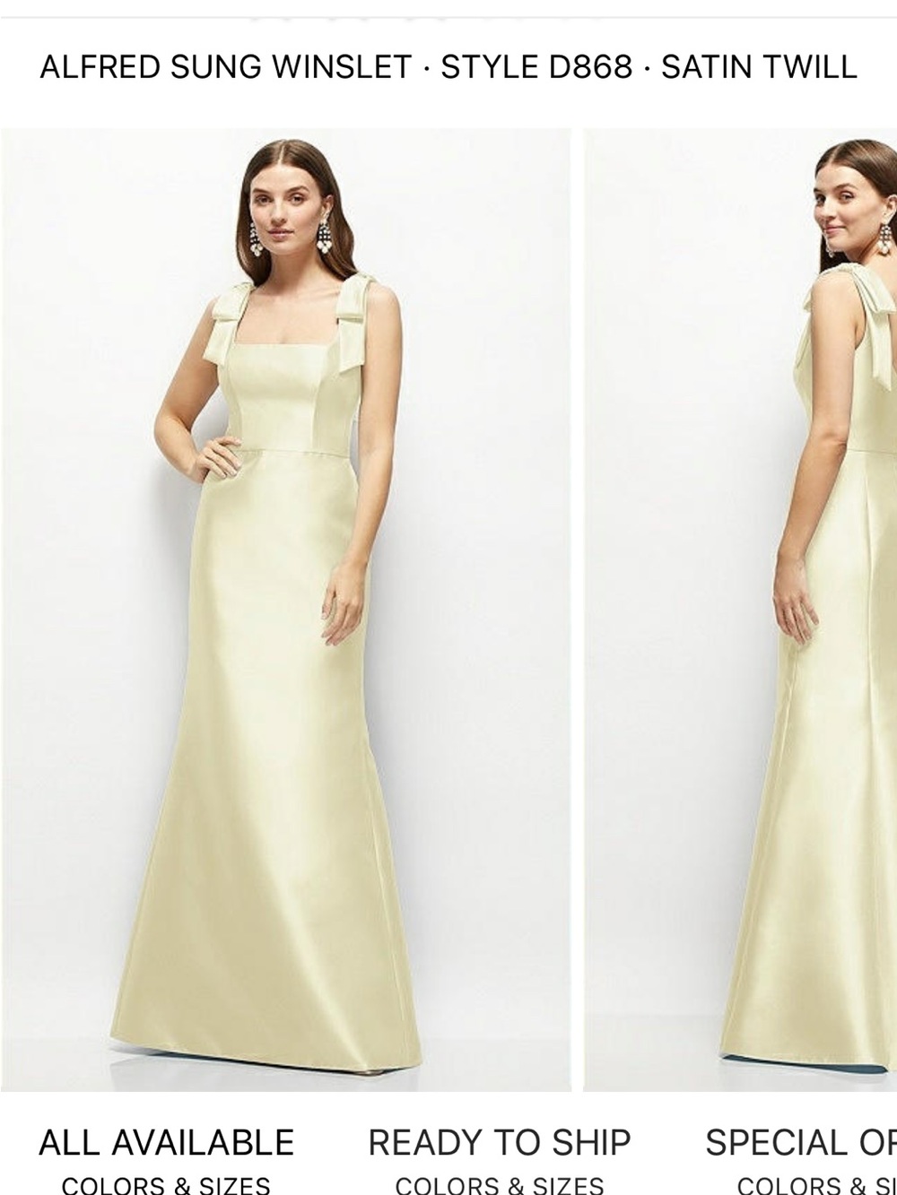 Dessy group butter yellow bridesmaid dress
